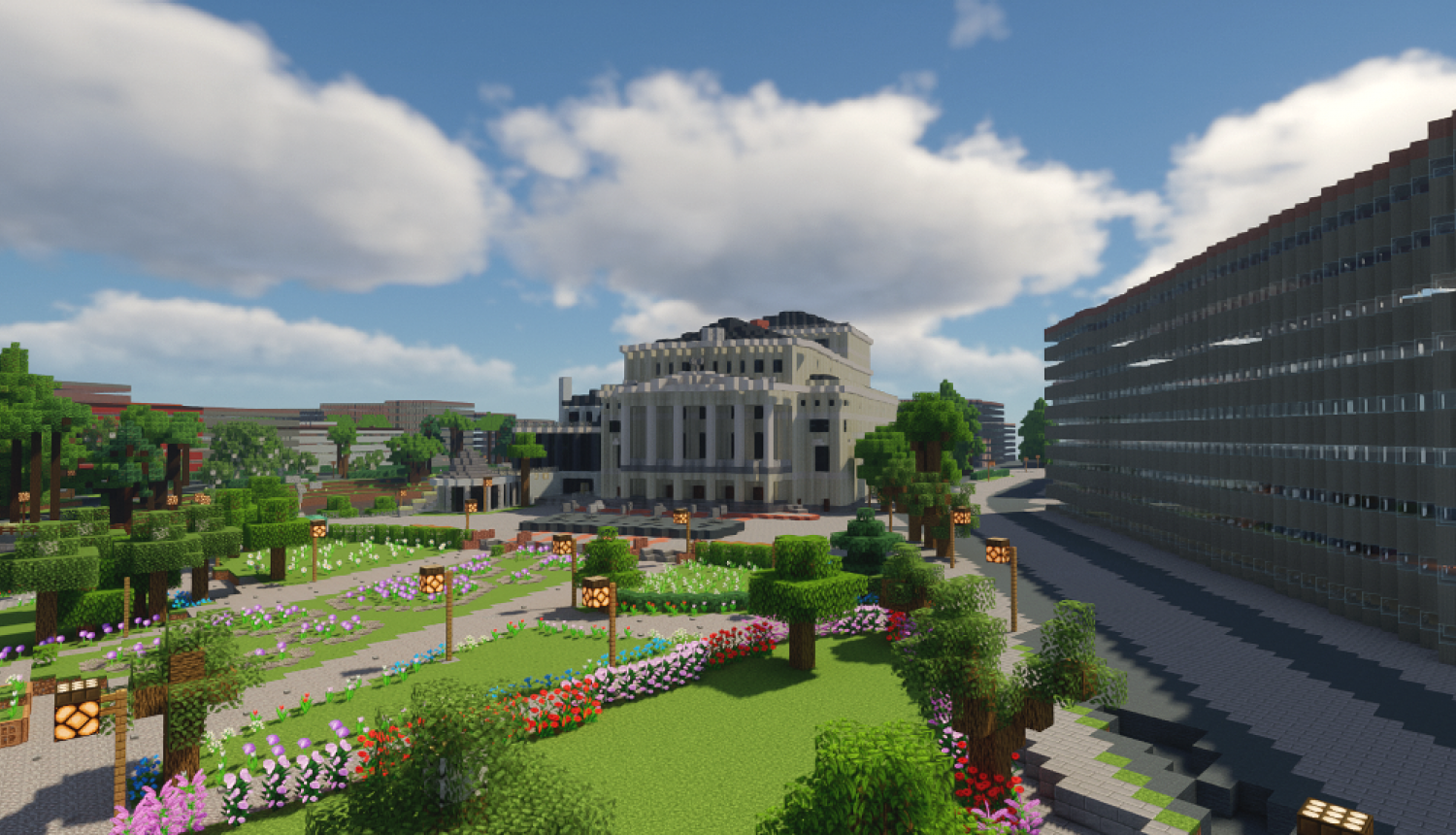 Latvijas nacionālās operas ēka Minecraft tehnikā